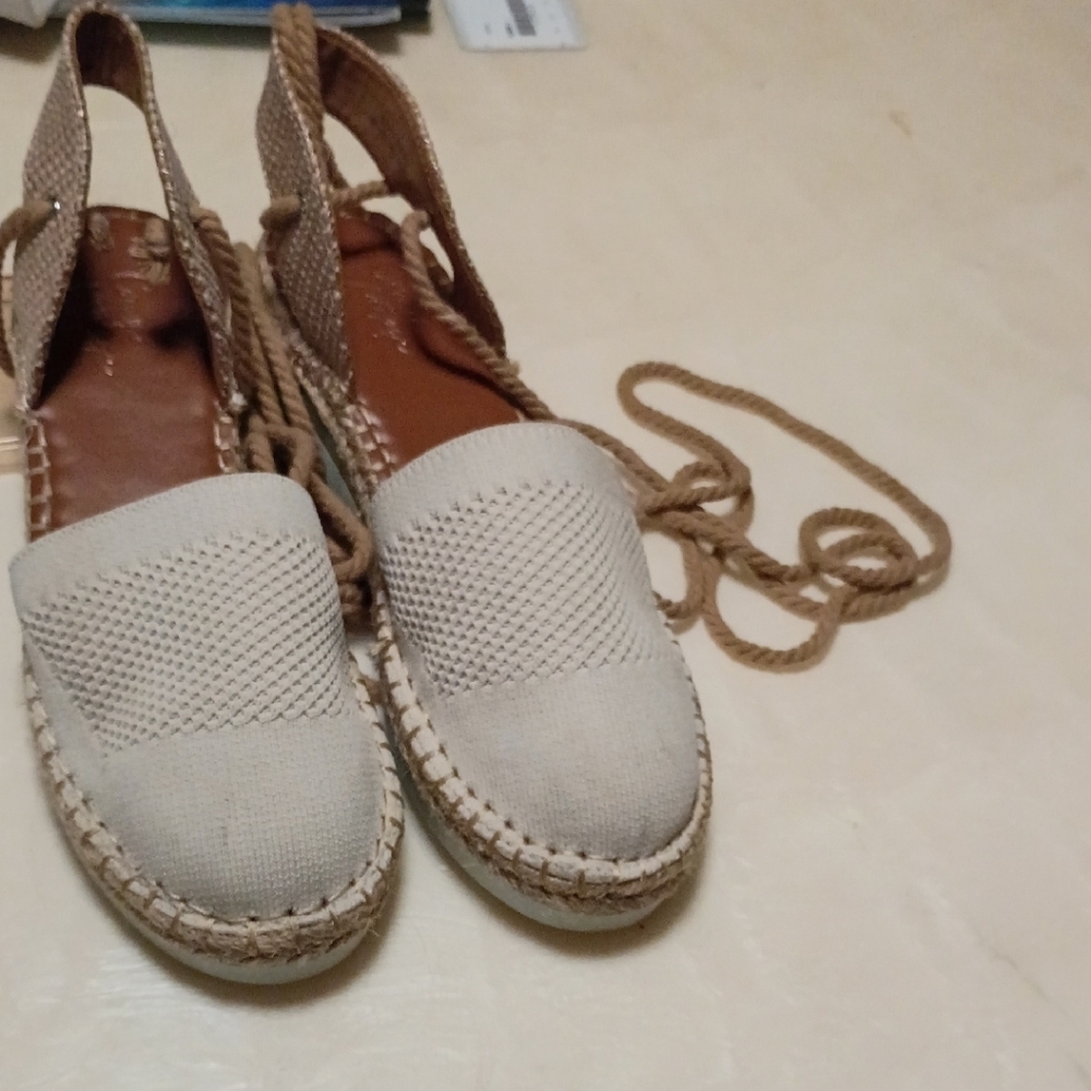 Crown Vintage Beige Espadrille Lace-Up Sandals Womans Size 8M - Picture 4 of 9